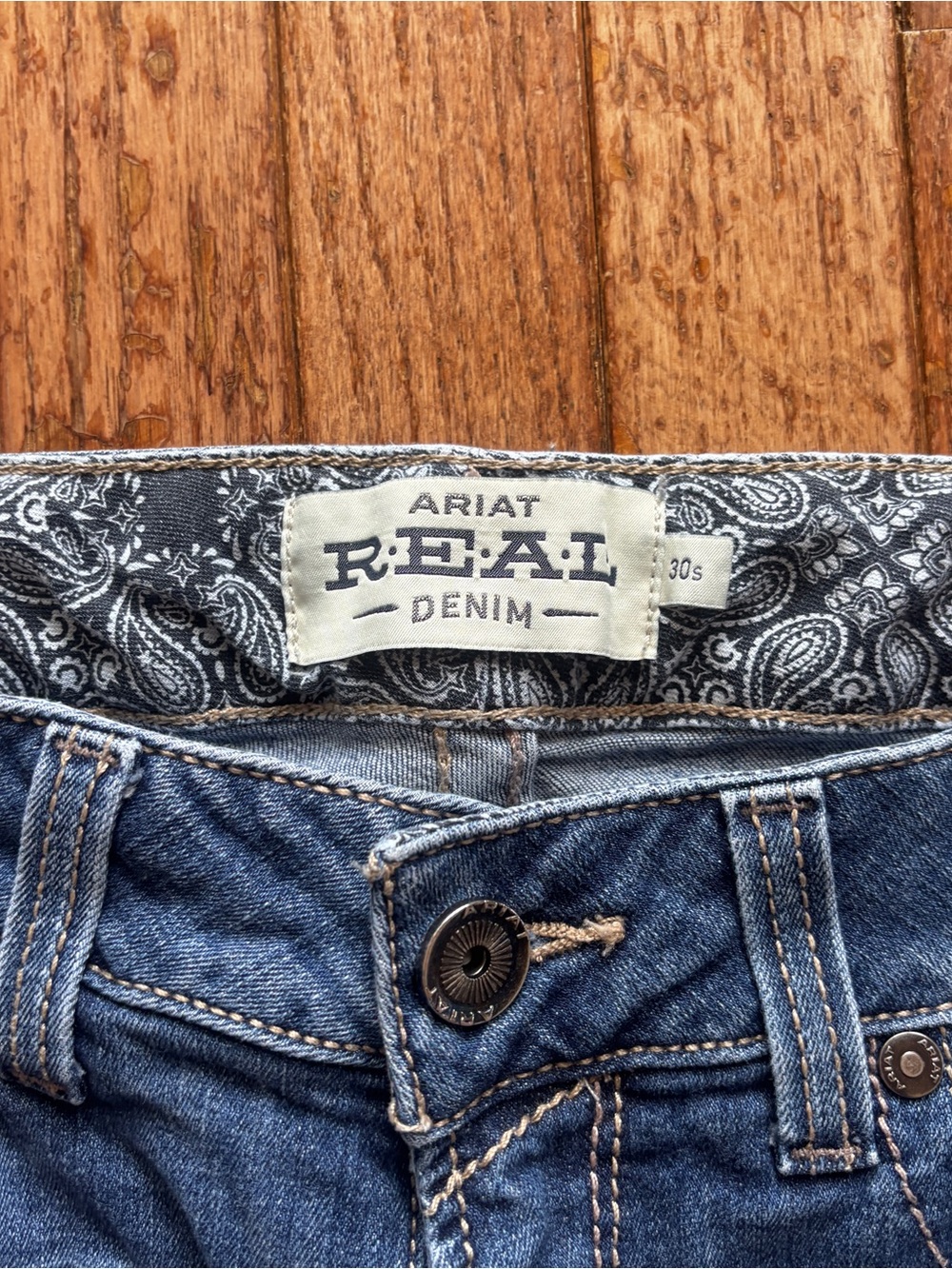 Womens Ariat Real Denim Mid Rise Boot jeans size 30S - Picture 6 of 9